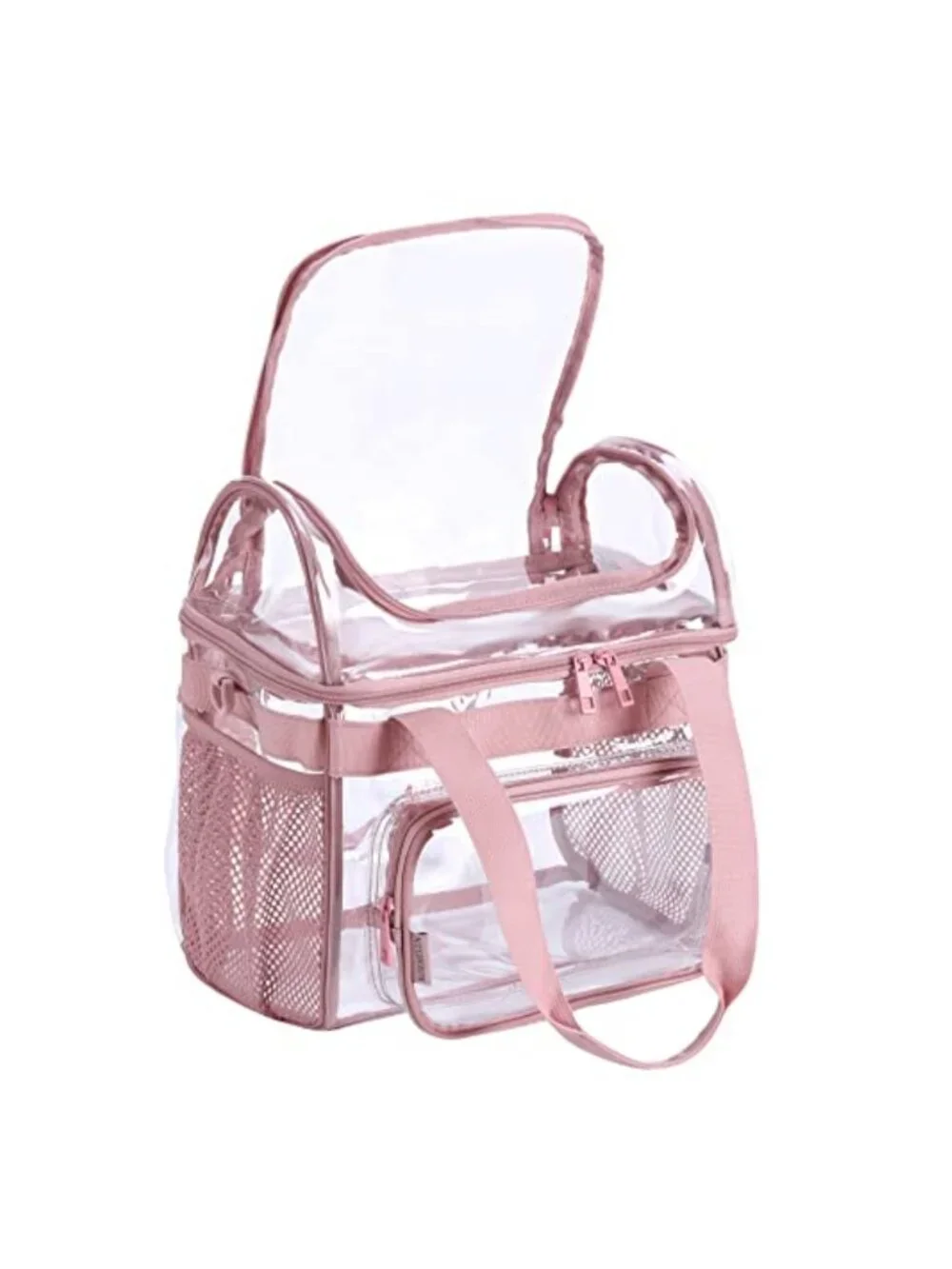 Clear Lunch Bag with Tote Handle for Work, Stadium Approved, Heavy Duty PVC